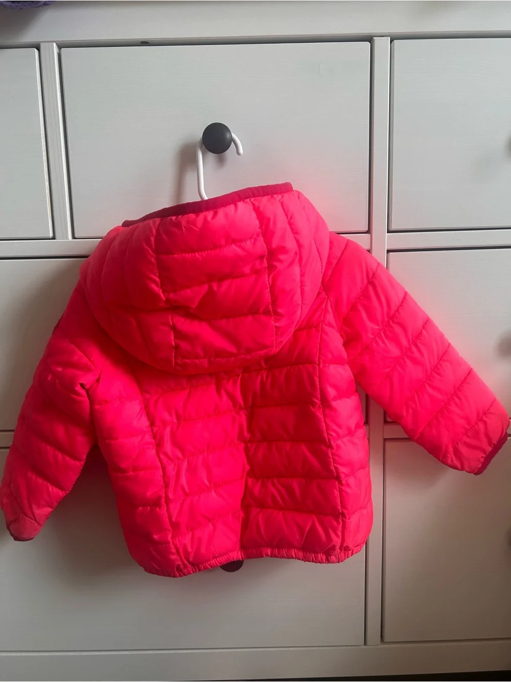 The Gap Hot Pink Puffer Jacket with Hood 2T